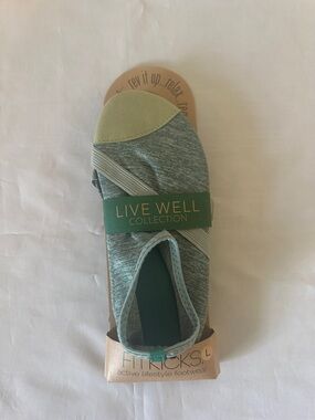 FitKicks Live Well Collection Slip-On in Heather Mint/Olive